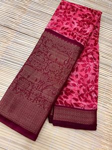 Nouvelle couleur étonnante 2023 tendance doux Chanderi coton soie tissage travail Saree Blouse femmes mode exportatrice - Product Image 6