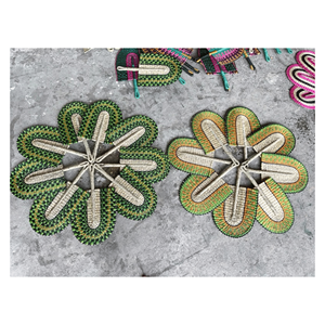 Straw Seagrass Hand <b>Fan</b> Woven seagrass straw <b>fan</b> for tropical décor hand cooling and retail sales Vietnam - Product Image 2