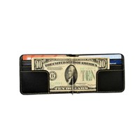 Dompet Kulit Asli RFID Slim Unisex Grosir, Model Vintage Kasual Warna Emas Solid, Penjepit Uang Modis, Portabel untuk Penggunaan Sehari-hari, OEM