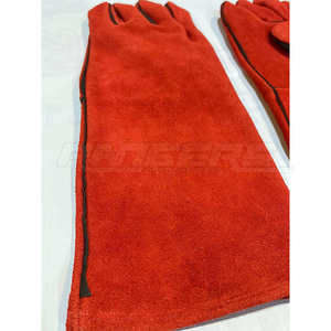 Guantes de Soldadura Rojos Resistentes a Cortes, Protección de Manos de Cuero Premium, Marca Privada OEM, Guantes de Seguridad Industrial Resistentes al Calor - Product Image 4