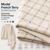 Tela de Algodón Modal Spandex con Estampado de Cuadrícula Geométrica para Conjuntos de Salón, Proveedor de Tela Suave y Elástica Personalizada por Rollo