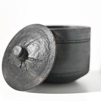 Pot à cornichons en terre cuite fait main, design cylindrique élégant, 200 ml, durable, recyclable, pour le rangement des condiments dans la cuisine