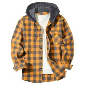 T-shirt en flanelle surdimensionné de qualité supérieure Chemise à capuche à carreaux Streetwear décontracté à manches longues Logo personnalisé Fournisseur en gros - Product Image 3