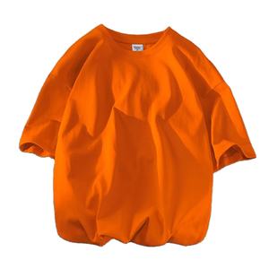 เสื้อยืดคอกลมแขนสั้นสำหรับผู้ชายทรงหลวมสีพื้นเสื้อสไตล์สตรีทแวร์ผ้าฝ้ายระบายอากาศโลโก้แบบกำหนดเองด้านหน้าสำหรับฤดูร้อน - Product Image 5