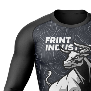 Venta al por mayor de alta calidad sublimado totalmente personalizado hombres Rashguard camisa de compresión camiseta MMA BJJ Jiu Jitsu ropa deportiva - Product Image 3