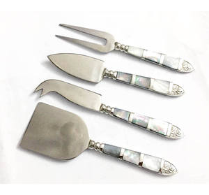 Ensemble de couteaux à fromage mignons vadrouille poignée en relief à la main en laiton argent poli ensemble de fromage Style occidental ensemble d'outils à fromage peu coûteux - Product Image 1