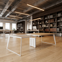 Pieds de bureau et base de table trapézoïdale en acier massif pour 4 personnes, robustes et faciles à installer, par le fabricant