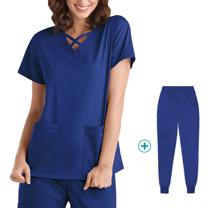 Uniforme Médico Unisex al por Mayor, con Logotipo Personalizado OEM, para Uso Hospitalario, Traje de Enfermera y Doctor, Cuello en V, Estilo Jogger, Rayón Canvas, Detección de Agujas 2025 - Product Image 2