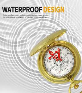 Brújula de Bolsillo Ecológica de Cobre Dorado con Llavero |   Brújula Clásica para Niños |   Herramienta de Supervivencia, Regalo para Aventuras al Aire Libre, Circular - Product Image 4