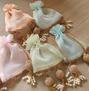 Organza Simple Coin Pouch <b>Potli</b> <b>Bag</b>, Gift For her, Indian Wedding Gift, Return Gift, Housewarming Gift, Ganpati Gift. - Product Image 1