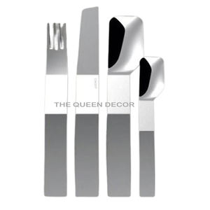 Cubiertos pulidos brillantes de forma única de Metal de acero inoxidable más vendidos, artículos de cena de lujo de acero con espejo, acento de cocina - Product Image 3