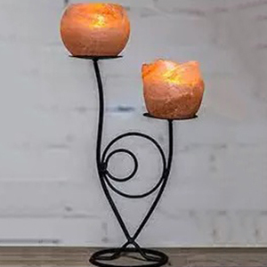 Bougeoir décoratif de table en cristal de sel gemme de l'Himalaya naturel pour la méditation - Product Image 6