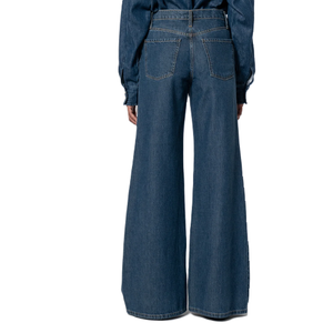 Servicio OEM Boyfriend de las mujeres de lujo Super pierna ancha holgados pantalones de las mujeres Slim Casual Girl Belle Femme Denim Bangladesh Jeans - Product Image 2