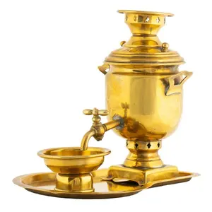 1900 altın emperyal pirinç kahve Urn Loubat antik ve bakır 5 Lt rus emperyal Urn türk pirinç çekiç Samovar toptan