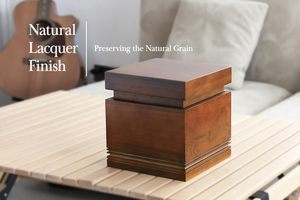 Urne en bois de noyer fabriquée à la main pour cendres humaines Urne décorative en bois de noyer adulte pour cendres adultes mâle et femelle jusqu'à 220 lb - Product Image 3