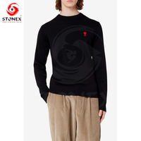Sweat-shirt pour homme en gros, molleton de coton épais, col rond, pull personnalisé, marque privée, streetwear, impression de logo sur mesure