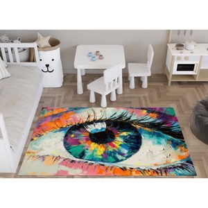 Colorful Graffiti Printed <b>Rug</b> - Modern <b>Chenille</b> Area <b>Rug</b> for Home Decor,Goblen <b>Rug</b> - Product Image 3