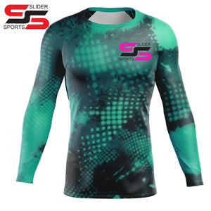 Mejor estilo personalizado Rash Guard Poliéster Transpirable Sublimación Impreso Alta calidad Diseño personalizado Rash Guard Hombres Baselayers - Product Image 6