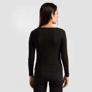 Solid Style Black Asymmetrical Yoga <b>Top</b> Breathable Lightweight Spandex Fitness Wear Plus Size Front Logo Design Fashion Print - Product Image 2