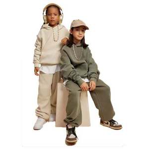 Sweat à capuche pour enfants coupe surdimensionnée en coton biologique polaire brodé impression numérique OEM service personnalisé vêtements confortables - Product Image 1