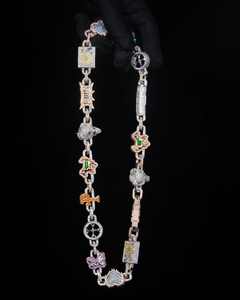 สร้อยคอเงินแท้ 925 ประดับเพชรซิคอนหลากสี ดีไซน์เรขาคณิต สไตล์ฮิปฮอป สำหรับใส่ทุกวัน รุ่นใหม่ล่าสุด - Product Image 1