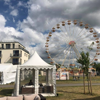 Carpa Pagoda Resistente a los Rayos UV con Estructura de Aleación de Aluminio Resistente al Viento de 3m*3m, Toldo de PVC Blanco, ONE EVENT Supply