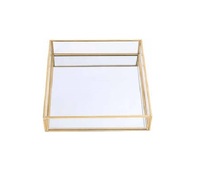 Mesa de Centro de Lujo Art Deco Personalizable con Espejo de Vidrio y Metal, Ecológica, con Sensor Táctil, para el Hogar, Dormitorio, Sala de Estar, Decoración Moderna