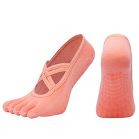 Calcetines de Yoga de Cinco Dedos Antideslizantes para Mujer, Transpirables, de Algodón, para Pilates, Fitness, Entrenamiento en Casa, Gimnasio