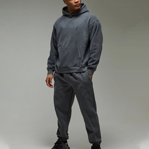 Conjunto de Sudadera con Capucha y Pantalones de Felpa de Algodón 100% Pesado con Logotipo Bordado Personalizado, Ropa Casual de Invierno, Ropa Urbana para Hombre con Estampado - Product Image 1