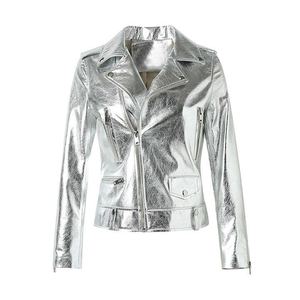 Chaquetas de cuero genuino personalizadas para mujeres de talla grande con cuello alto tela suave diseño de bombardero de moda fábrica al por mayor - Product Image 1