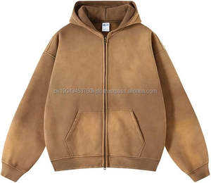 Sweat-shirt à capuche zippé pour femme, manches longues, épaules tombantes, ample, vêtement d'extérieur - Product Image 5