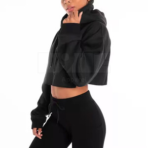 Sudadera Corta con Capucha para Mujer, Informal, para Uso en Invierno, con Logotipo Frontal, 100% Algodón, Transpirable, Múltiples Diseños - Product Image 3