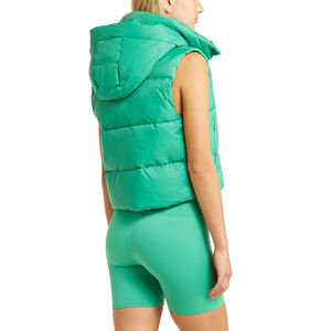 High Quality <b>Men's</b> Winter Outdoor Long <b>Vest</b> Soft Lightweight Cotton Casual Windproof Puffer Hooded Collar <b>Knitted</b> Outerwear - Product Image 4