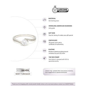 แหวนเพชรสุดหรู1กะรัตสำหรับเงินบริสุทธิ์ของเธอและแหวนเพชรสไตล์อเมริกัน - Product Image 4