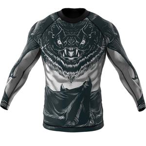 Ventes en gros de rashguards pour hommes XXL, impression sublimée personnalisée, respirant, manches longues, spandex pour la salle de sport, fabriqué en polyester 220g - Product Image 1