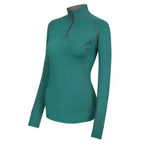 Trendy Design Equestrian Clothing Women Full Sleeve Base Layer Compression Quick Dry Quarter Zipper Shirt Custom Tops T Shirts