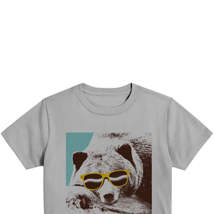 เสื้อยืดคอกลมแขนสั้นผู้ชายขายส่ง ลายหมีใส่แว่นกันแดด สไตล์ลำลอง ทรงปกติ ผ้าโพลีเอสเตอร์ โลโก้ด้านหน้า สไตล์พังก์ ระบายอากาศได้ดี น้ำหนัก 320 กรัม - Product Image 6