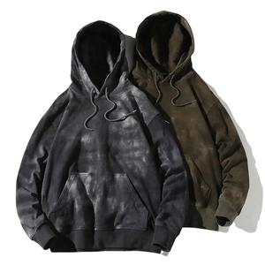 Vente en gros de sweat à capuche tie-dye avec logo personnalisé pour hommes collection hiver col à capuche brodé manches longues uni - Product Image 1