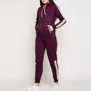 Top vente femmes automne hiver survêtements 100% coton grande taille couleur unie Style décontracté avec Logo personnalisé bas prix - Product Image 3