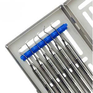 6 pièces ensemble de détartreur de faucille dentaire professionnel en acier inoxydable hygiène buccale pour le nettoyage des dents ensemble d'instruments chirurgicaux dentaires CE - Product Image 3