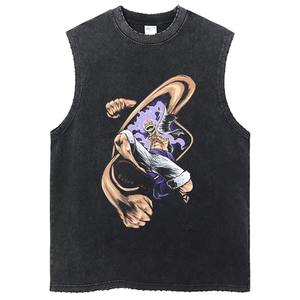 Chaleco lavado de verano de talla grande para hombre, ropa informal estilo Hip Hop, camisetas sin mangas gráficas personalizadas de algodón de gran tamaño, camiseta de gimnasio de secado rápido transpirable - Product Image 4