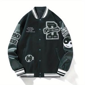 Meilleures ventes Vestes en laine pour collège style rue populaire pour hommes Logo personnalisé Université Grande taille Prêt pour l'hiver Toile enduite à capuche - Product Image 1