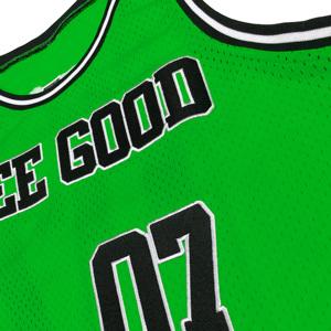 Ensemble uniforme de basket-ball imprimé par transfert de chaleur de haute qualité Logo personnalisé respirant hommes col en v manches longues 100% Polyester - Product Image 6