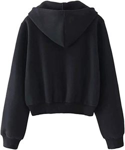 Women's Spring Casual Printed Letter Pattern Short <b>Zip</b>-<b>Up</b> Eco-Friendly Fleece Hoodie - Product Image 4