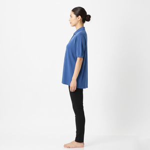 Jersey de punto de mujer con logotipo personalizado para Camisa de algodón de manga corta ropa de calle de secado rápido ropa de oficina informal moda cómoda Top - Product Image 4