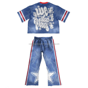 Sweat-shirt et pantalon de survêtement pour homme Y2K personnalisés, imprimés par transfert thermique, style streetwear vintage, 100% coton, coupe classique, taille mi-haute, poids moyen, OEM - Product Image 2