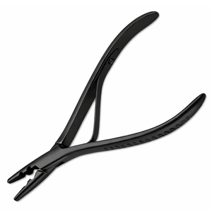 Matte Black Hair <b>Extension</b> Pliers Micro <b>Bead</b> Crimp Tool for Microlinks Salon Styling Durable <b>Extension</b> Removal Tool - Product Image 1