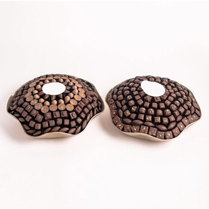 ชามโลหะเคลือบสีขาวทำด้วยมือชามเสิร์ฟขนมช็อคโกแลตตกแต่งแบบทันสมัยสำหรับงานแต่งงานงานปาร์ตี้ - Product Image 3