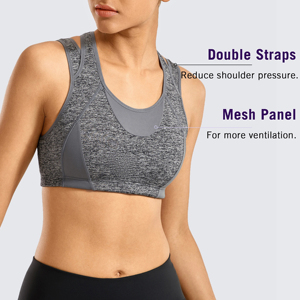 Sujetador deportivo sin costuras para mujer con estampado de logotipo personalizado profesional de alta calidad 2025 con estilo Simple de transpirabilidad de alto soporte - Product Image 3