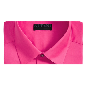 Camicie da Uomo Alfani Elasticizzate Rosa Tinta Unita, Popeline Facile da Stirare, Vestibilità Slim, Anti-Piega, Stile Casual, Taglie 15-34X35 - Product Image 2